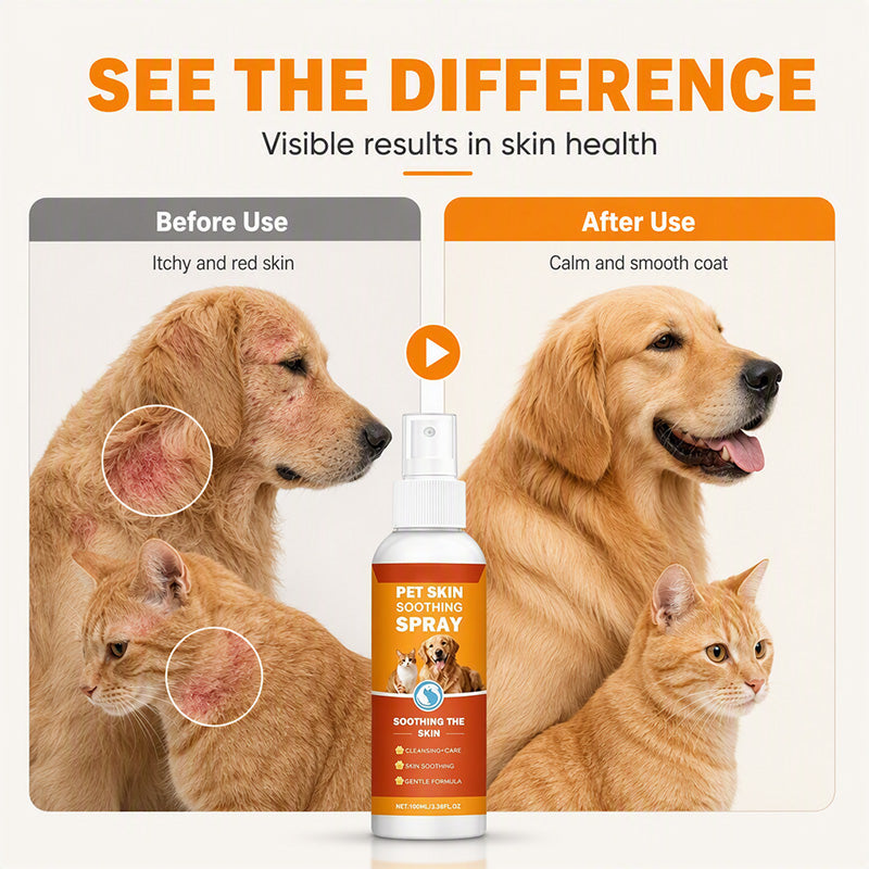 Pet Skin Soothing Spray – Gentle Itch Relief & Hydrating Care for Dogs & Cats