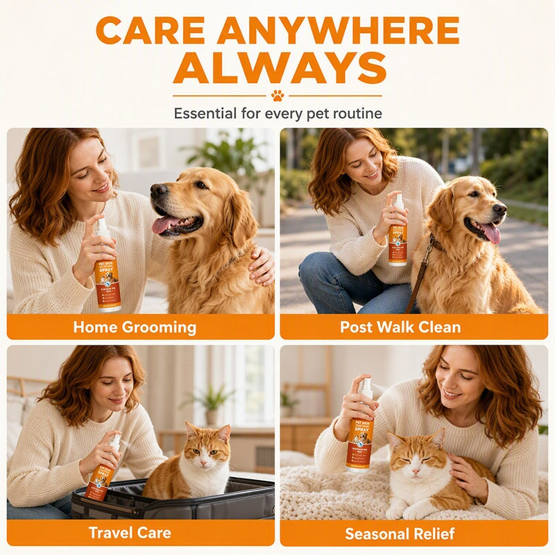 Pet Skin Soothing Spray – Gentle Itch Relief & Hydrating Care for Dogs & Cats