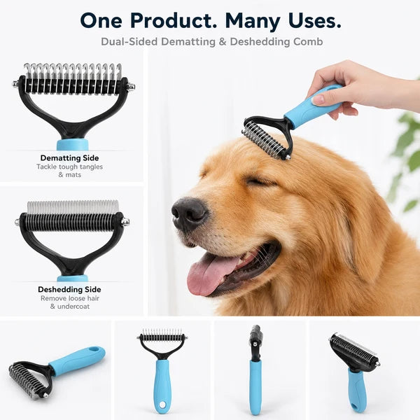 Dual-Sided Pet Grooming Comb for Dogs & Cats
